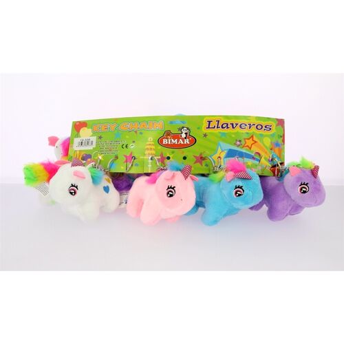 Keyring Plush Unicorns 4 Colours