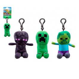 MINECRAFT PLUSH CHARACTER CLIP ON 15CM 3 ASSORTED